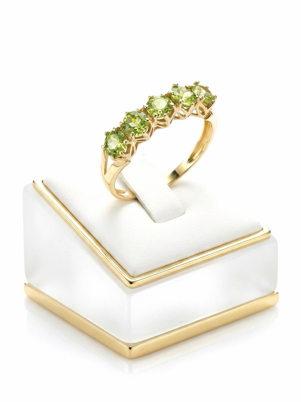 New Woman’s 9ct Gold Plated S925 Sterling Silver .68ctw Peridot Luxury Band Ring